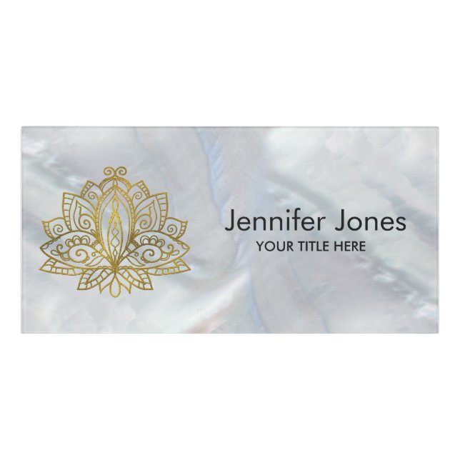 Elegant  Gold Lotus flower on pearl Door Sign (Classic Front)