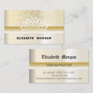 Elegant gold lotus flower yoga, business card
