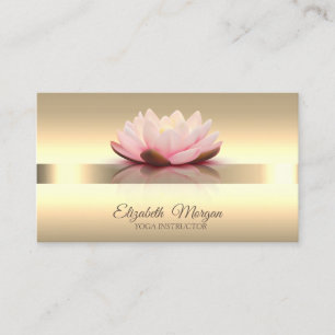 Elegant Gold Lotus Flower Yoga Instructor Business Card