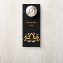 Elegant Gold Lotus Flower Zen Yoga Personalized Door Hanger Elegant Gold Lotus Flower Zen Yoga Personalized Door Hanger
