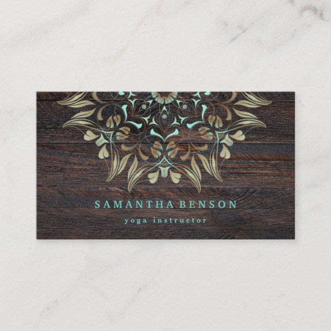 Elegant Gold Lotus Logo Yoga Meditation Wellness Business Card (Front)