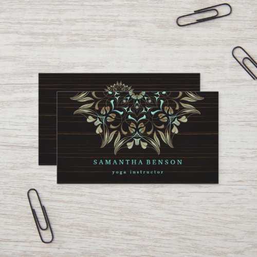 Elegant Gold Lotus Logo Yoga Meditation Wellness Business Card