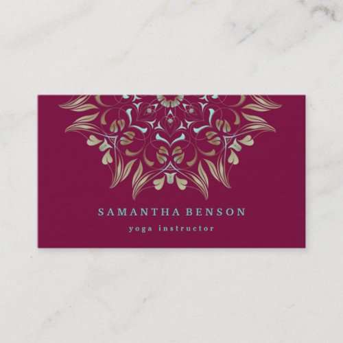 Elegant Gold Lotus Logo Yoga Meditation Wellness Business Card