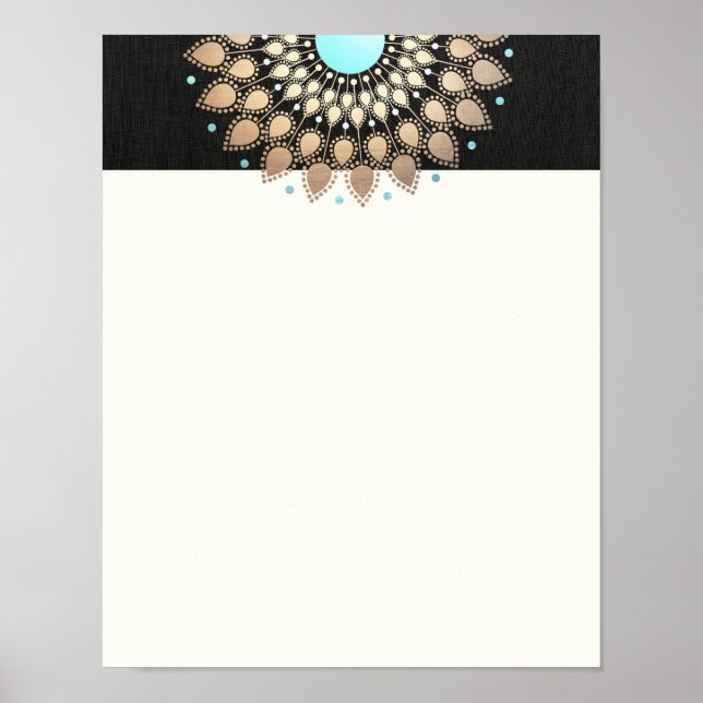 Elegant Gold Lotus Mandala Poster (Front)