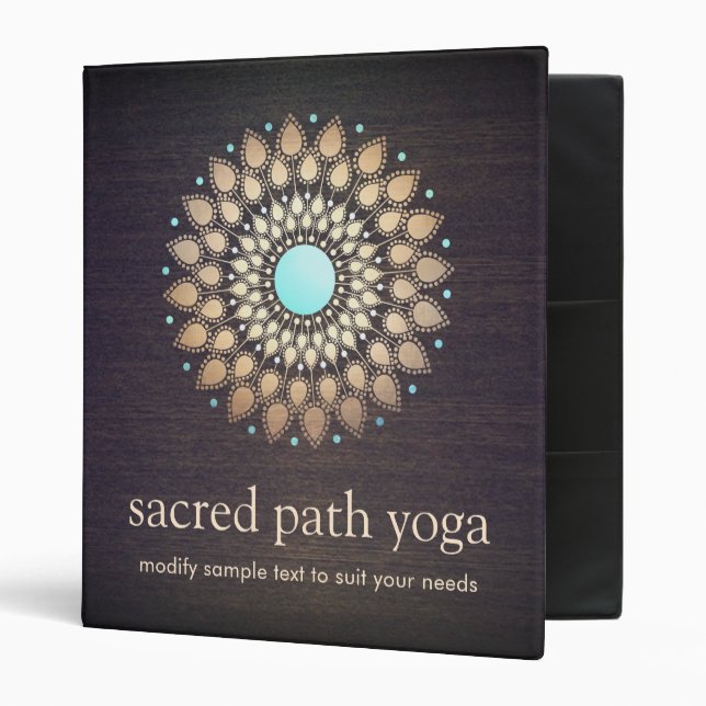 Elegant Gold  Lotus Mandala Wood Binder (Front/Inside)