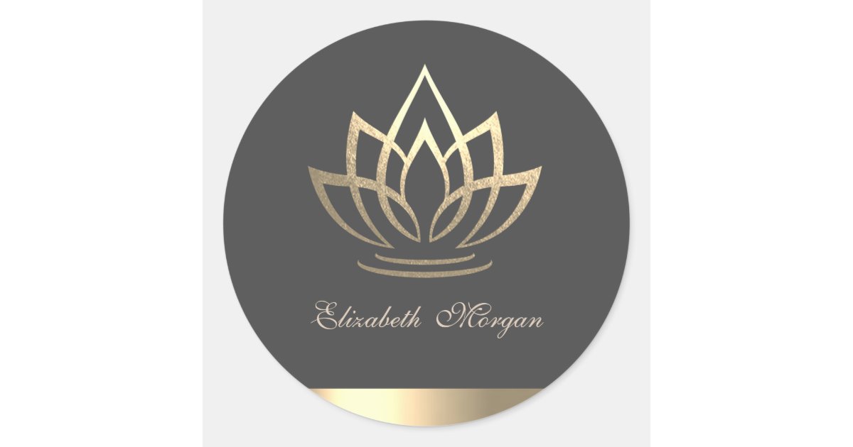 Elegant Gold Lotus, Yoga Classic Round Sticker | Zazzle