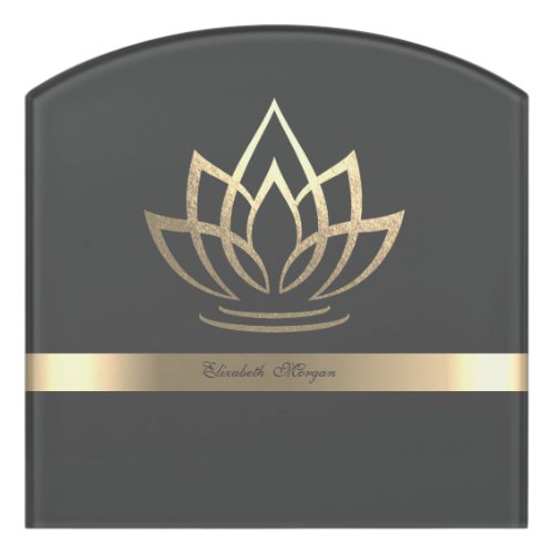 Elegant Gold Lotus Yoga  Door Sign