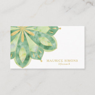 Elegant gold lotus yoga instructor mandala busines business card