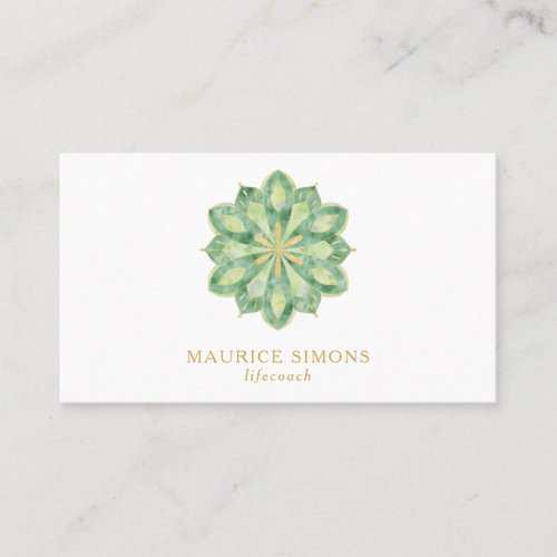 Elegant gold lotus yoga instructor mandala busines business card