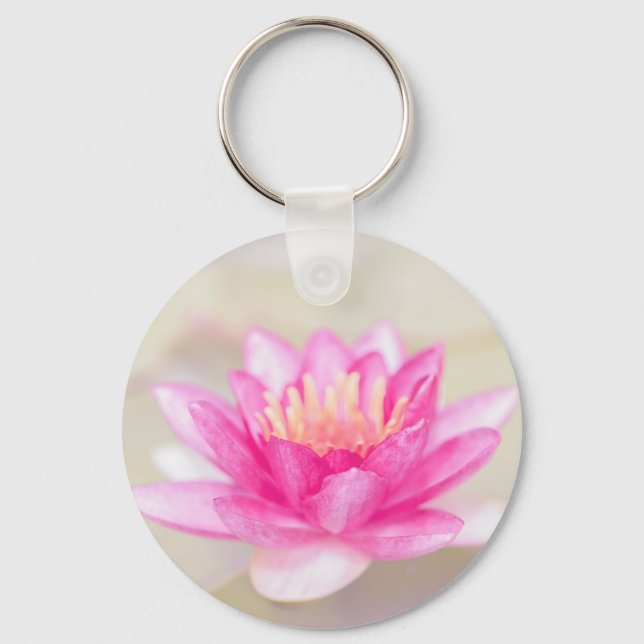 Elegant Gold Lotus, Yoga  Keychain (Front)