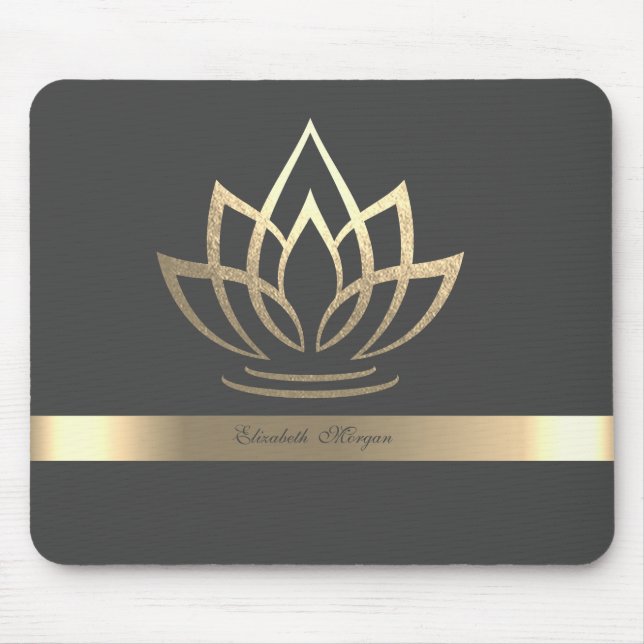 Elegant Gold Lotus, Yoga Mouse Pad (Front)