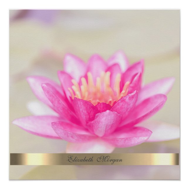 Elegant Gold Lotus, Yoga     Poster (Front)