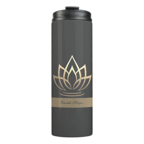 Elegant Gold Lotus Yoga   Thermal Tumbler