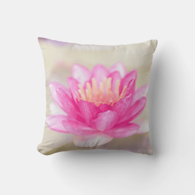 Elegant Gold Lotus, Yoga  Throw Pillow (Front)