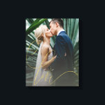 Elegant Gold Love Script Wedding Canvas Print<br><div class="desc">Showcase your favorite wedding photo or choose that of friends and give it as a gift. Elegant large gold calligraphy spells out love across your photo. Very romantic and luxe.</div>