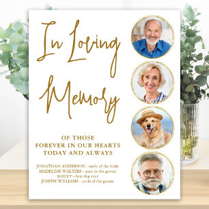 Elegant Gold Loving Memory Photo Wedding Memorial Poster