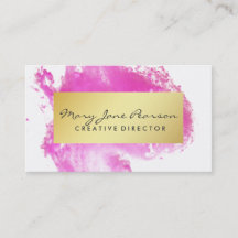 Elegant Gold Luxe Pink Watercolor Brushstrokes