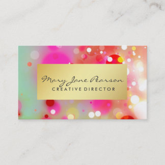 Elegant Gold Luxe Red Pink White Green Watercolor Business Card