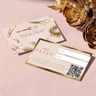Elegant Gold Luxury Beauty Salon Business  Appointment Card