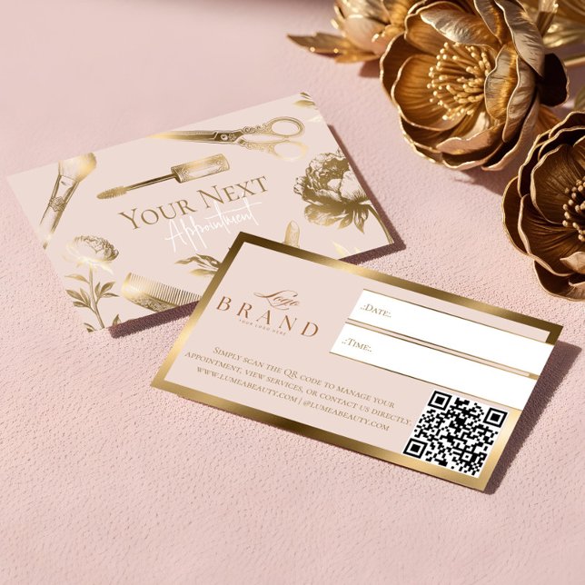 Elegant Gold Luxury Beauty Salon Business  Appointment Card (Elegant Gold Luxury Beauty Salon Business Appointment Card)
