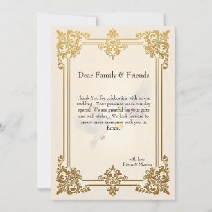 Elegant Gold Luxury Formal Wedding Thank You Card