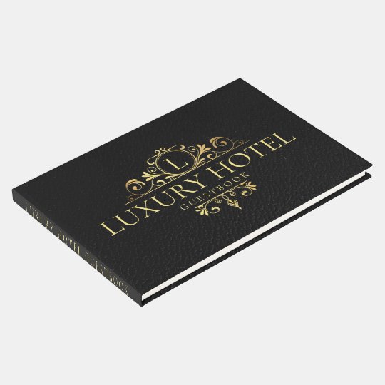 Elegant Gold Luxury Hotel Guest Book