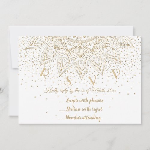 Elegant Gold Mandala Confetti Design Invitation