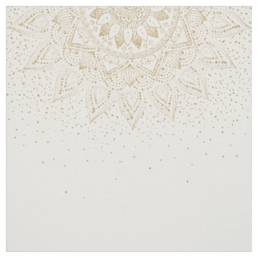 Elegant Gold Mandala Dots Design Fabric