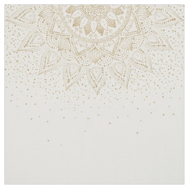 Elegant Gold Mandala Dots Design Fabric (Swatch)