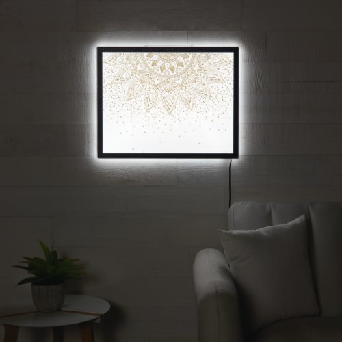 Elegant Gold Mandala Dots Design LED Sign
