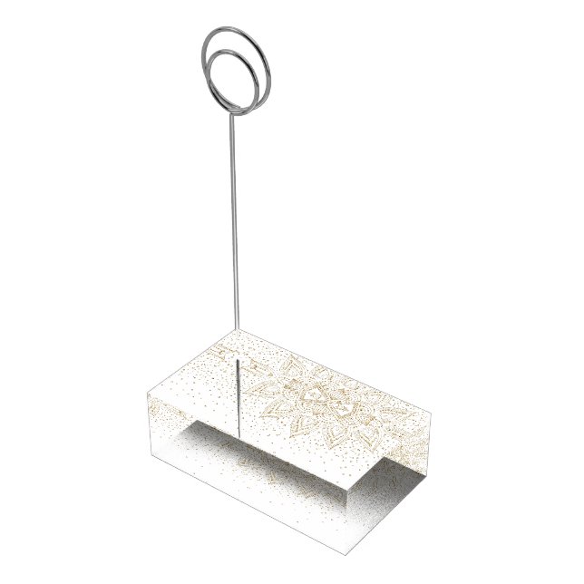 Elegant Gold Mandala Dots Design Place Card Holder (Corner)