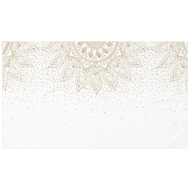 Elegant Gold Mandala Dots Design Tablecloth (Front (Horizontal))