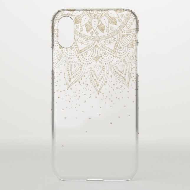 Elegant Gold Mandala Dots Design Uncommon iPhone Case (Back)