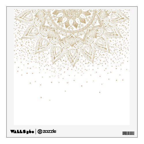 Elegant Gold Mandala Dots Design Wall Decal