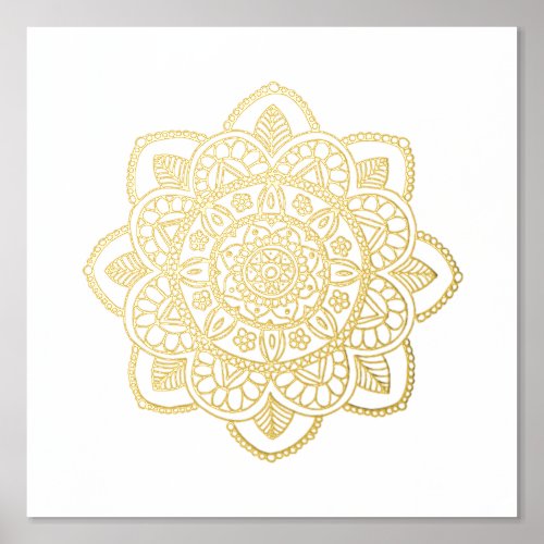 Elegant Gold Mandala Foil Art Print