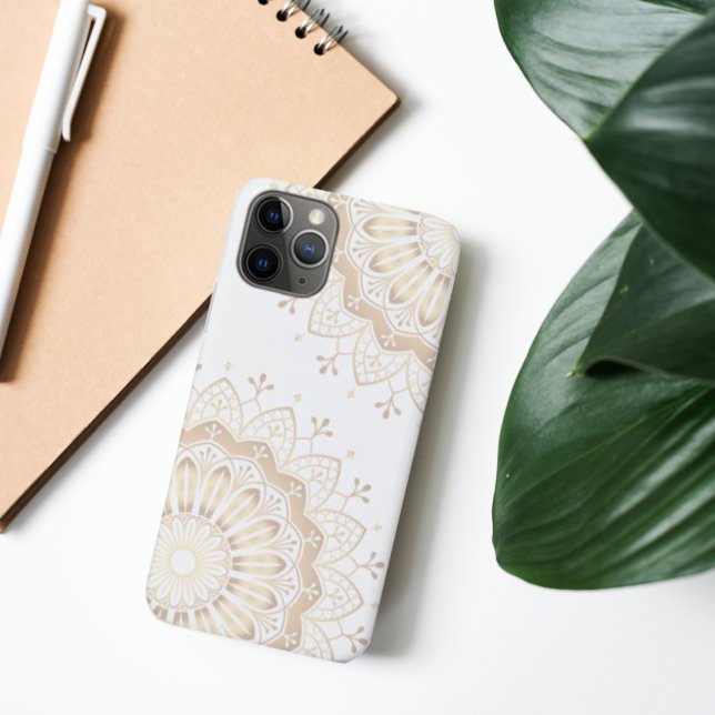 Elegant Gold Mandala Pattern on White Case-Mate iPhone Case (Elegant Gold Mandala Pattern on White Case-Mate iPhone Case)