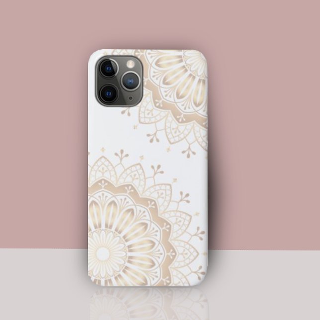 Elegant Gold Mandala Pattern on White Case-Mate iPhone Case (Elegant Gold Mandala Pattern on White Case-Mate iPhone Case)