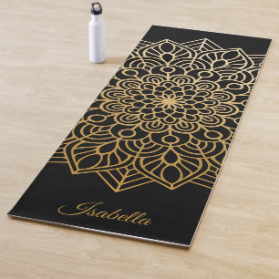 Elegant Gold Mandala Pattern Personalize Yoga Mat