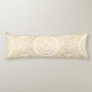Elegant Gold Mandala Sunflower White Pattern Body Pillow
