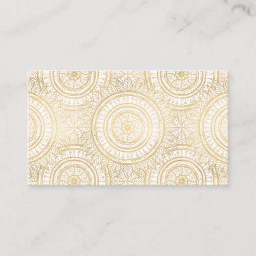 Elegant Gold Mandala Sunflower White Pattern Business Card