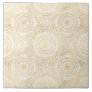 Elegant Gold Mandala Sunflower White Pattern Ceramic Tile