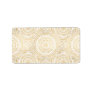 Elegant Gold Mandala Sunflower White Pattern Label