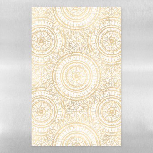 Elegant Gold Mandala Sunflower White Pattern Magnetic Dry Erase Sheet