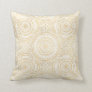 Elegant Gold Mandala Sunflower White Pattern Throw Pillow