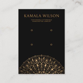 Elegant Gold Mandala Two Pair Earring Display Card by MG_BusinessCards at Zazzle