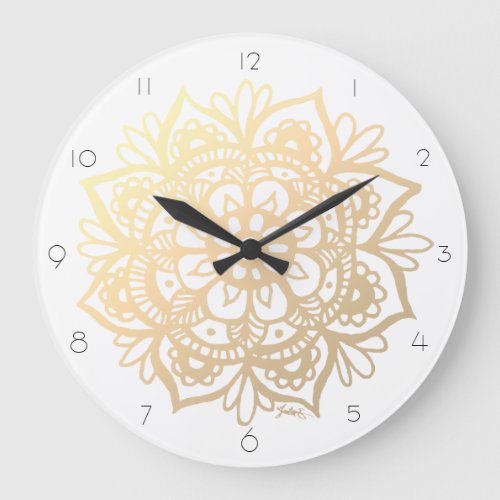 Elegant Gold Mandala Wall Clock