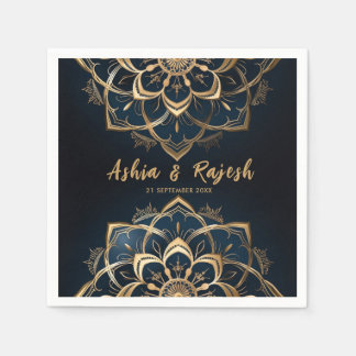 Elegant Gold Mandala Wedding Napkins