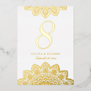 Elegant Gold Mandala Wedding Table Number