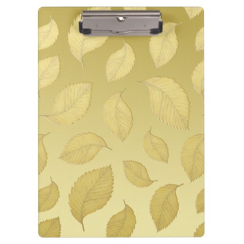 Elegant Gold Maple Leaves Clipboard