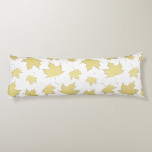Elegant Gold Maple Leaves Pattern Body Pillow